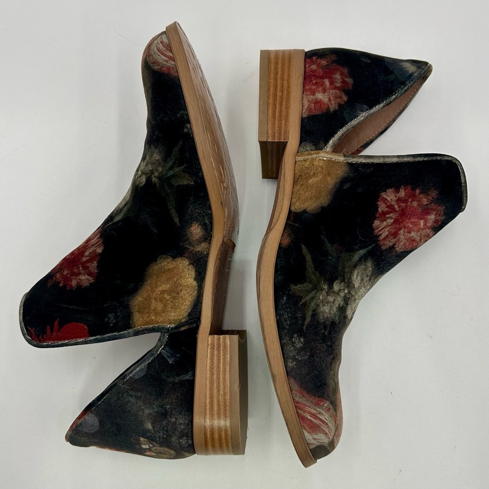 Ateliers Women’s Zale Floral Black Velvet Chic Slip On Luxury Ankle Boots 9M - Picture 2 of 13